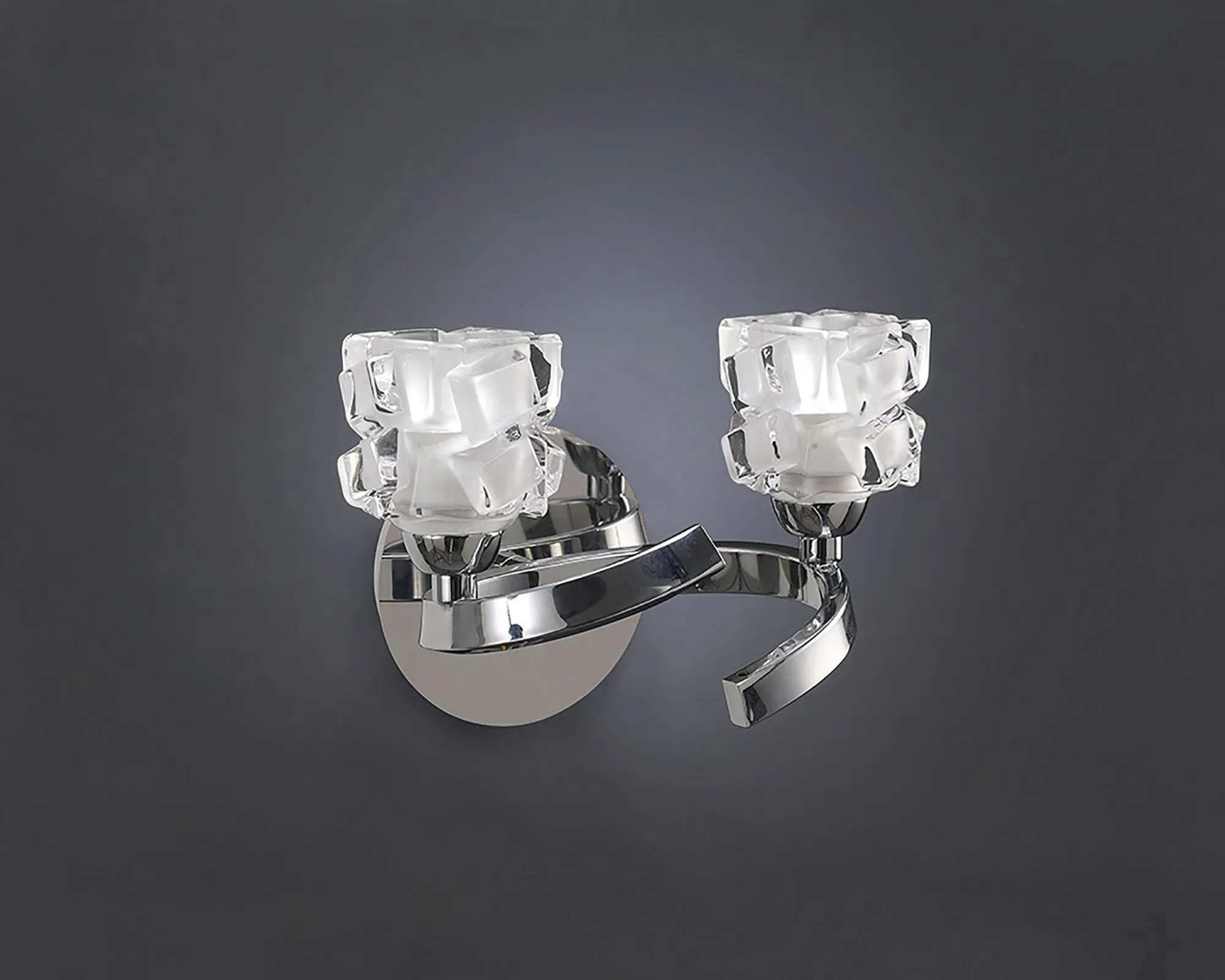 Ice Polished Chrome Wall Lights Mantra Armed Wall Lights